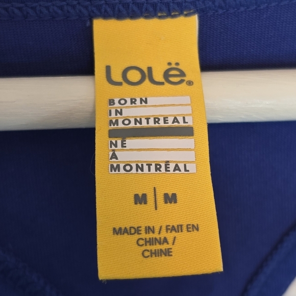 LOLE Cypher Top Blue Open Back Activewear‎ Nylon Stretch Women’s Medium T Shirt - Picture 5 of 10